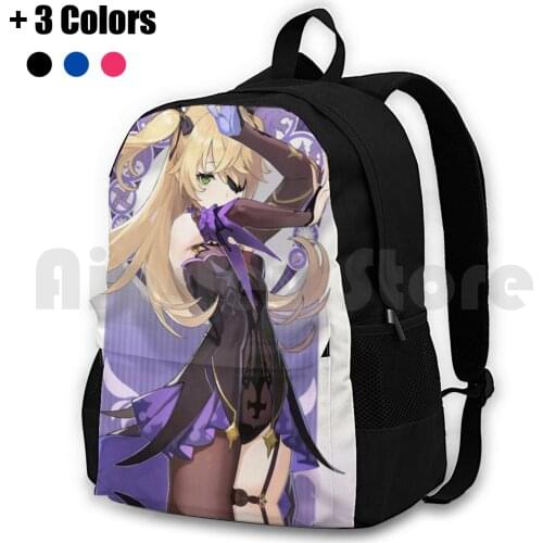 Fischl Genshin Impact Outdoor Hiking Backpack Waterproof Camping Travel Genshin Impact Genshin Impact Game Paimon Genshin