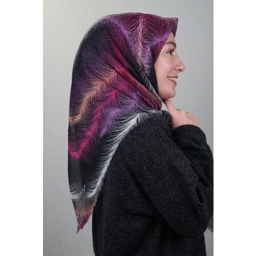 VERTU PATTERNED LINEN FLAMLI SCARF-DESEN-32-RENK-08