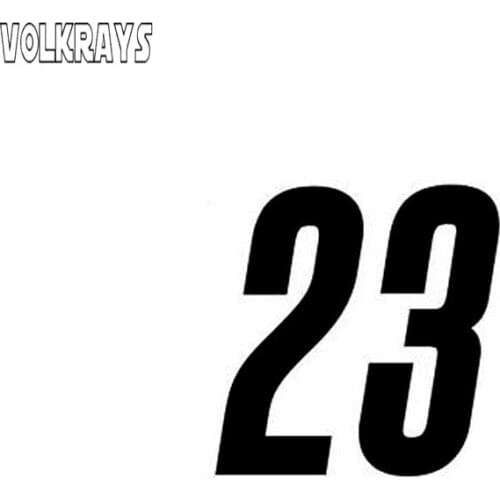 Volkrays Personality Car Sticker Racing Numbers 23 Accessories Reflective Waterproof Vinyl Decal Black/Silver/white,13cm*12cm