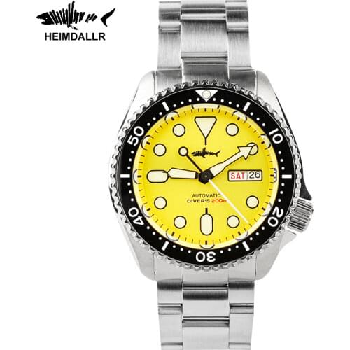 HEIMDALLR Sharkey Vintage Dive Watch Men Sapphire Ceramic Bezel 200M Water Resistance NH36 Automatic Movement Mechanical Watches