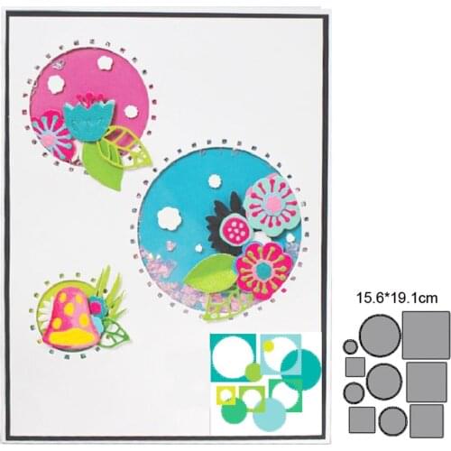Cutting Dies Metal square circle set Die Embossing Stencils for wedding Card Paper DIY Craft Decoration