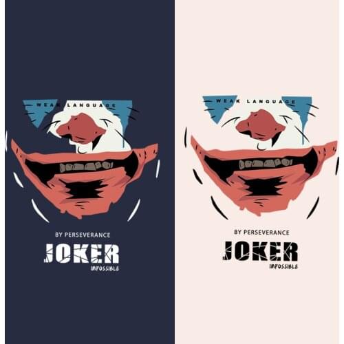Funny clown character printing sticker DIY iron heat transfer patch on clothes summer T-shirt hand-ironed vinyl