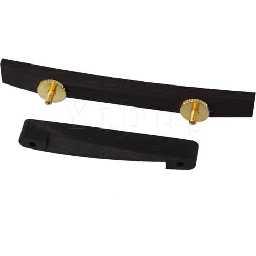 Yibuy Guitar Parts Ebony Bridge Jazz Part With Golden Plated Screws Replacement