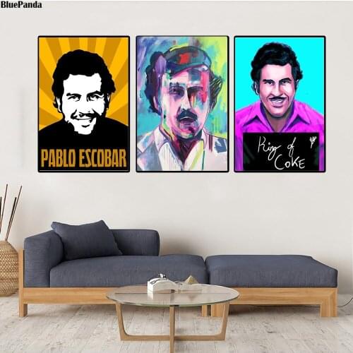 Pabloes Escobares Character Legend Retro Vintage Poster Paintings On Canvas Modern Art Decorative Wall Pictures Home Decoration