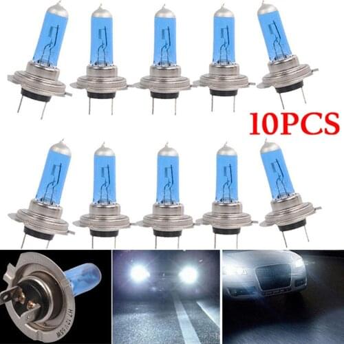 10pcs H7 12V 55W Xenon White 6000K Halogen Car Headlights Lamp Bulb Super White Car Bulb Halogen Auto Light Bulbs