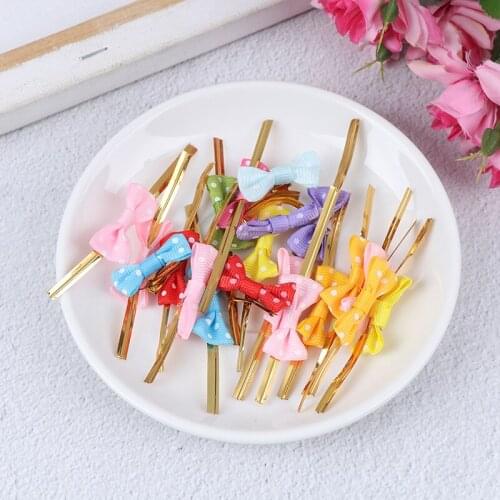20Pcs Dots Bowknot Metallic Twist Ties Sealing Binding Wire Cello Lollipop Candy Gift Packaging Bags Fastener Sealing Fixed Ties