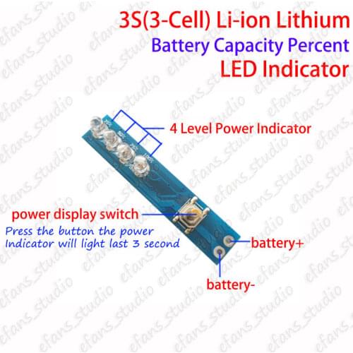 3S 11.1V 12V Li-ion 18650 Lithium Battery LED Display Indicator Capacity Meter
