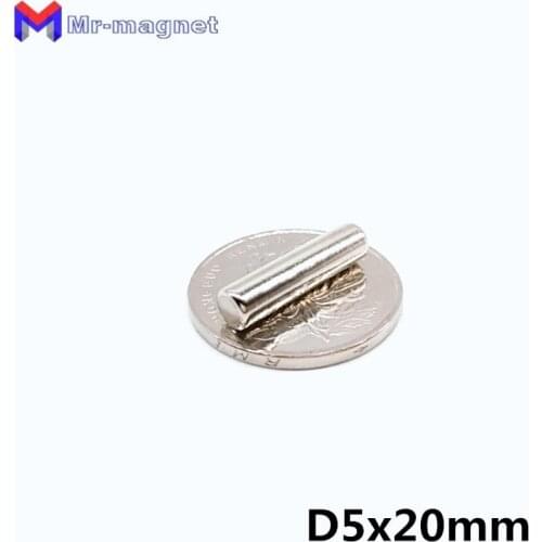 500Pcs 5 x 20 mm Neodymium Magnet Permanent N35 D5*20mm 5x20 NdFeB Super Strong Powerful Small Round Magnetic Magnets Disc D5x20
