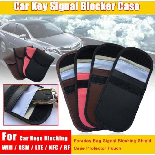 Signal Blocking Case Bag Signal Blocking Shield Case Protector Pouch For Car Keys Blocking Wifi / GSM / LTE / NFC / RF