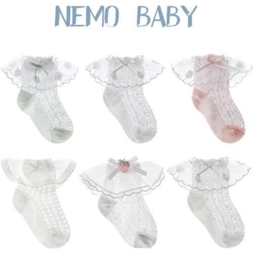 Baby Girls Kids Mesh Socks Baby Infant Ultrathin Fashion Breathable Lace Princess Socks Newborn Infant Non-slip Baby Girls Socks