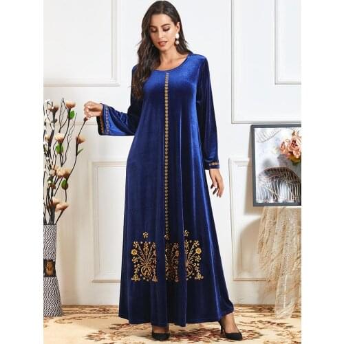 Long Velvet Abaya Turkey Arabic Hijab Muslim Dress Caftan Dubai Kaftan Dress Morocco Tesettur Elbise Robe Musulmane Longue Islam
