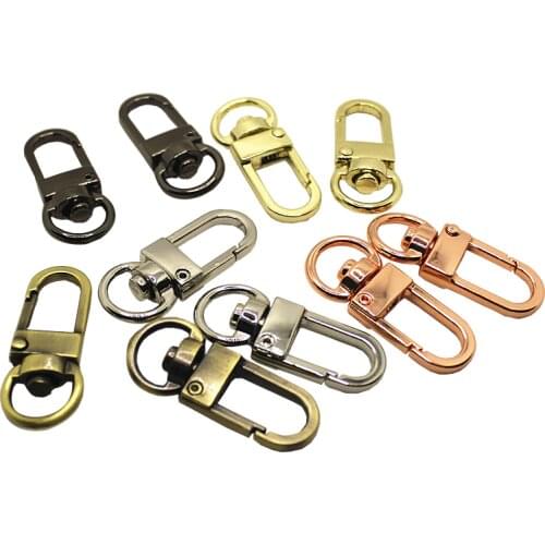 10-50Pcs 3.4cm Silver/Gold/Gun black/Bronze/Rose gold Colors Small Silver Alloy Swivel Clasps Snap Key Hooks DIY Key Chain Ring