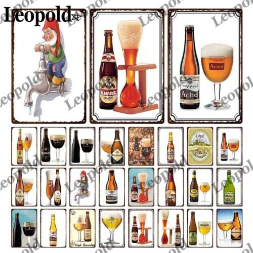 Metal Plaque Vintage Beer Wine Bottle Wine Glass Bar Metal Poster Wall Sticker Tin Label Ktv Bar Home Decoration