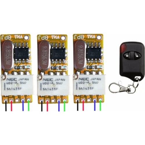 Micro Remote Control Switch Mini Receiver 3.5v 3.7v 4.5v 5v 6v 7.4v 8.4v 9v 12v Long Range Small Receiver Transmitter