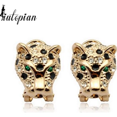 Iutopian Leopard Stud Earrings Fashion With Austrian Crystal Stellux #RA21506