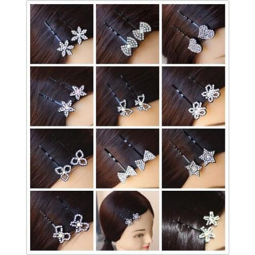 24pcs fashion popular lady Girls kids women hair accessories bright Hair Clips bridal hairpins with Crystal diamond