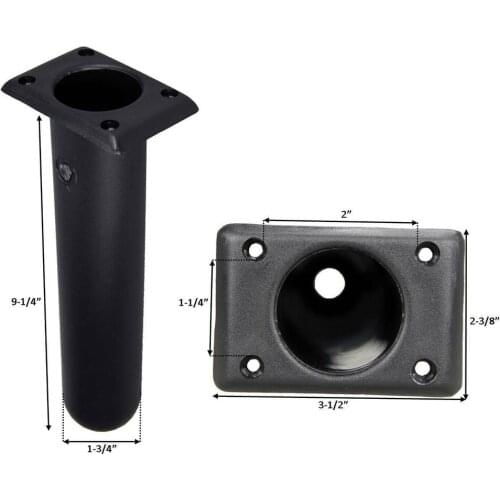 Marine Boat Kayak Plastic Flush Mount Square Head Rod Holder 30 Degree Kayak Deck Fishing Boat Rod Holder