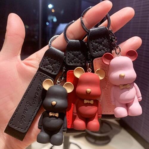 2020 New Cartoon Method Fighting Dog Keychains Cute Doll Key Chain Creative Custom Couple Ins Bag Pendant Car Leather Key Ring