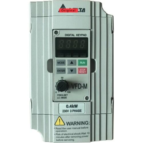 New Original VFD004M23A VFD-M Inverter AC Motor Drive 3 Phase 220V 400W 0.5HP 2.5A 400HZ