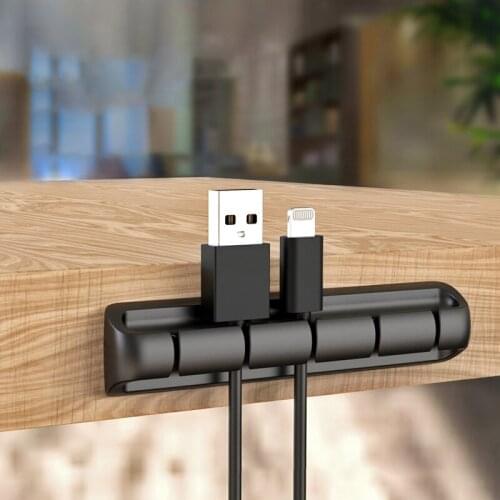 Cable Organizer Portable Silicone Desktop Wire Management Clips Punch-free Cable Holder for Mouse Kitchen Household Organizer