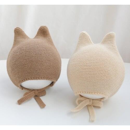 Autumn New Soft Baby Knitted Hat Newborn Bonnet Caps Solid Color Infant Boy Girl Crochet Beanie Winter Infant Warm Accessories