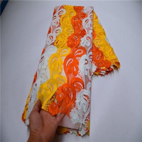 Latest nigerian guipure lace fabric 2021 high quality embroidery african cord laces water soluble fabrics 5 yards/piece WDP-430