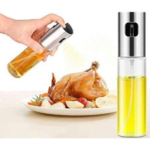 Cooking Tool Olive Oil Pump Spray Stainless Steel Glass Bottle Kitchen Oil Pot