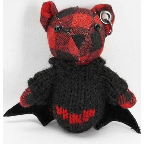 PUNKRAVE Gothic Red Bat Cute Babay Bear Plaid Cotton Detachable Sweater Home Furnishings or Doll