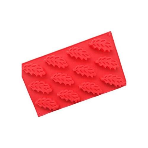 12 hole leaf silicone chocolate mold cake decoration mould