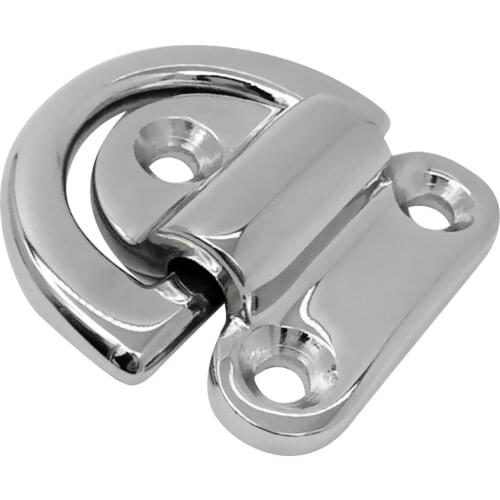 Oceans Folding Pad Eye Lashing D Ring 316 Stainless Steel Staple for Trailer Boat RV Rope