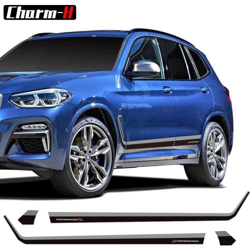 Car Styling Door Side Stripes Skirt Racing Sticker M Performance Body Decal For BMW X3 M G01 F25 Stickers Accessories