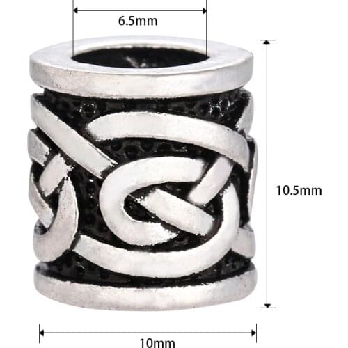 Vikings Textured Celtics Knots Beads Charms Findings for Necklace Bracelet Jewelry Making for Dread Hair Beard Beads C-92