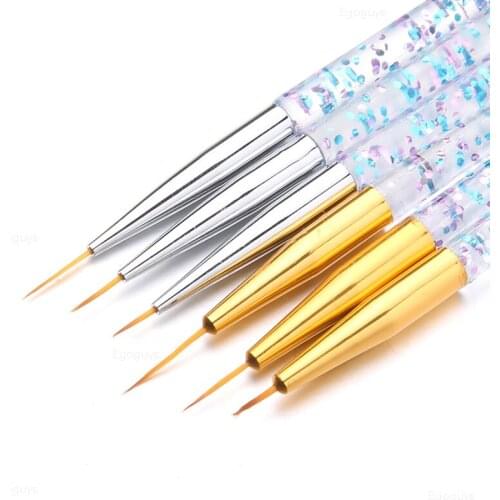 Thin Nail Brush Polish UV Gel Extension Builder French Lines Stripes Painting Pen Flower Pattern Drawing Liner Manicure DIY Tool
