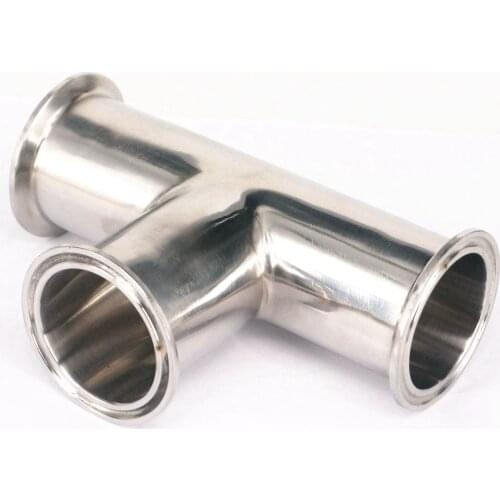 Tube O/D 45mm Tri Clamp 2" Ferrule Tee 304 Stainless Steel Sanitary Connector Pipe Fitting