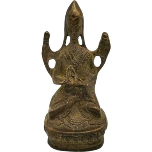 Pure copper Fengshui ornament, town house recruiting, brass sitting Buddha, mini copper Buddha