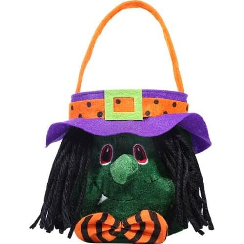 Halloween Decorations Hooded Round Tote Bag Ghost Festival Childrens Candy Gift Bag Pumpkin Bag THJ99