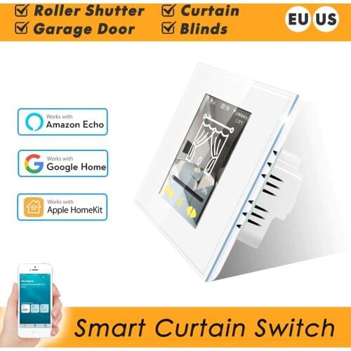 LCD WiFi Smart Curtain Switch for Electric Motorized Curtain Blind Roller Shutter Works with Apple Homekit Alexa Google Home