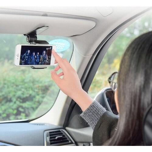 Universal Car Sun Visor Phone Holder 360 Degree Rotation Automobiles Navigation Mount Stand Clip Mobile Phone Bracket Accessory