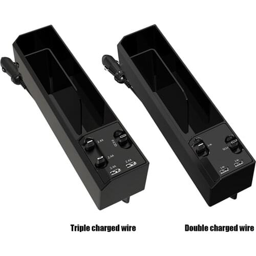 Universal 2/3 Cables Seat Gap Organizer Car Seat Slit Pocket Storage Box USB Charger Front Driver Auto Bag Car Accessories