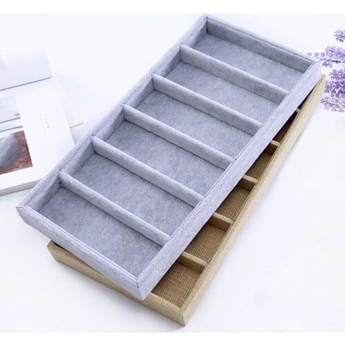 6 Grids Sunglasses Display Box Linen/Velvet Jewelery Display Packaging Props Jewellery Organizer Tray Fashion Cases Packaging