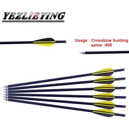 12Pcs 16/17/18/20/22 Inch Crossbow Carbon Arrows Spine 400 for Mini Crossbow Bow Shooting