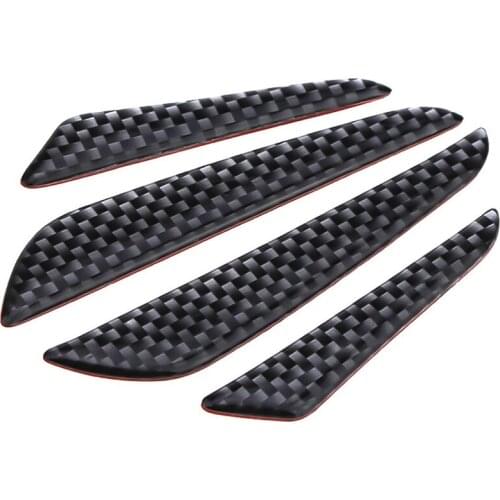 4pcs/lot Black Silver Carbon Fiber Fit Front Bumper Lip Splitter Fin Air Knife Auto Body Kit Car Spoiler Canards Valence Chin