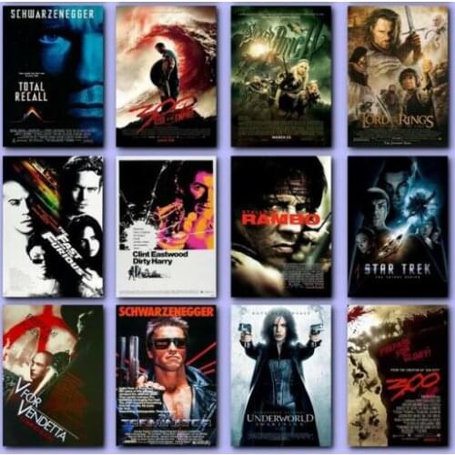 42style Choose Classic Action Movie Art Film Print Silk Poster for Your Home Wall Decor 24x36inch