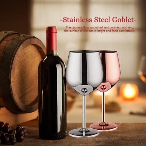 500mL Wine Glasses Stainless Steel Juice Drink Champagne Goblet Drum Shape Red Wine Cup Juice Drink Goblet Shatterproof Barware