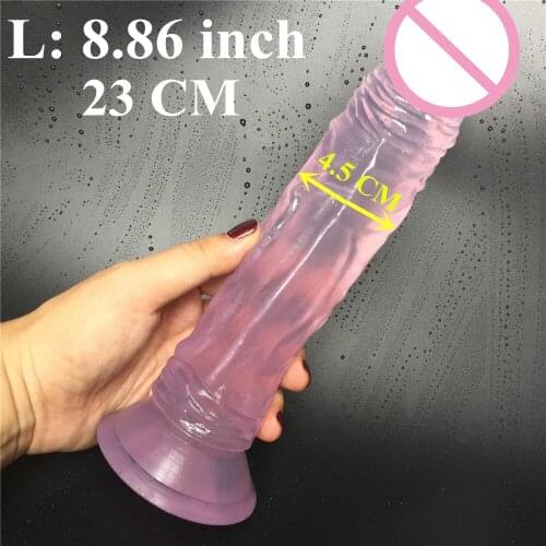 8.9 inch 23cm long d: 4.5 cm big dildo with suction cup sex penis,artificial penis for woman woman sex product sex toy