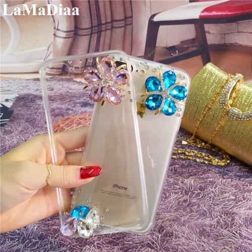 For iPhone 12 11 Pro Max X XS MAX XR 6S 6 7 8 Plus Phone Case Luxury Bling Crystal Diamond Rhinestone Transparent Soft TPU Cover