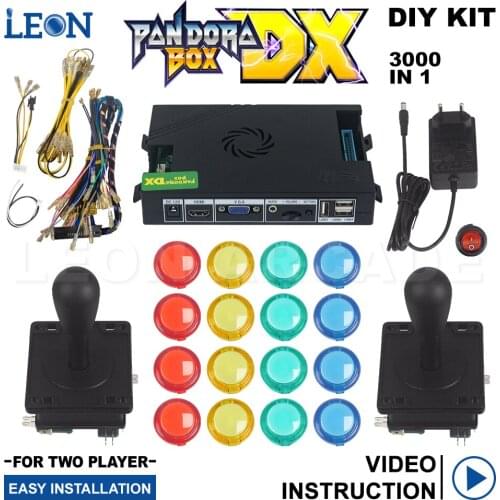 Hd 720p 2 Player Bartop Arcade Kit Pandora Box DX Pandora Box Kit Joystick Arcade Transparent Illuminated Arcade Buttons