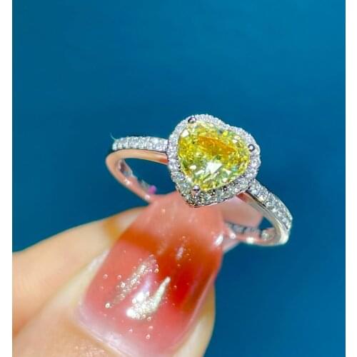 LR515 Solid 18K White Gold Nature Yellow Sapphire Gemstone 1.19ct Gemstones and diamonds Rings for Women Fine Jewelry Presents