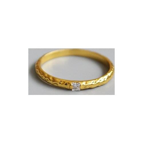 Vintage Wedding Minimalist Ring Cute Female Small Gold Finger Ring Real 925 Sterling Silver Engagement Rings For Women Jewelry