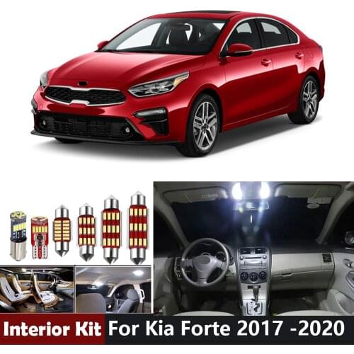 11Pcs Canbus White Car Led Bub For Kia Forte 2017 2018 2019 2020 Led Interior Lighting Package Kit Dome Trunk License Plate Lamp